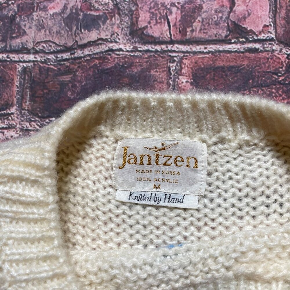 Vintage Jantzen 80s Sleeveless Sweater Vest Toy Solider Hand Knitted Sz Medium - Picture 3 of 6